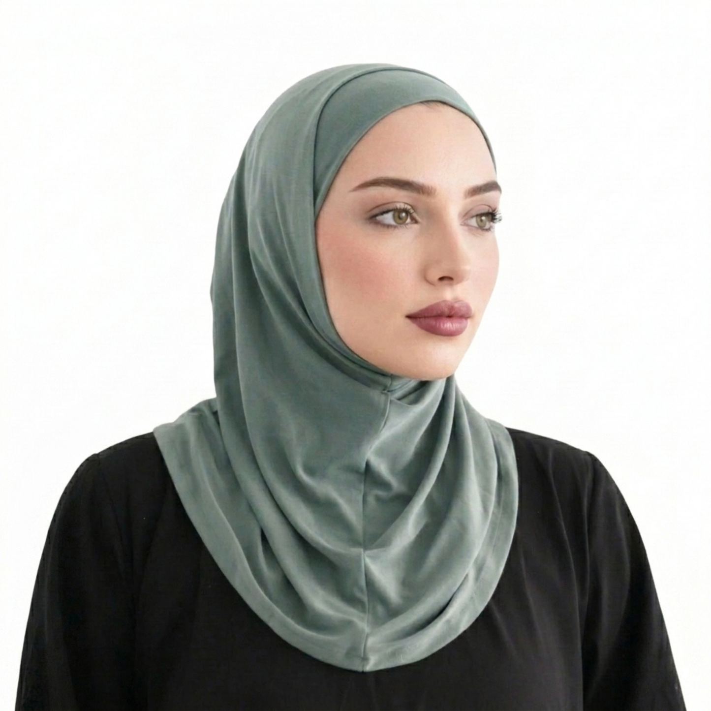 حجاب قطعتين سوري ليكرا  ALTOBEH - ثبات تام بدون دبابيس وخامة مرنة ومريحة.