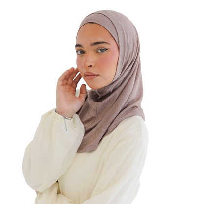 حجاب زودياك قطعتين سوري لون كافيه شانيه ALTOBEH - ثبات فائق بدون دبابيس.