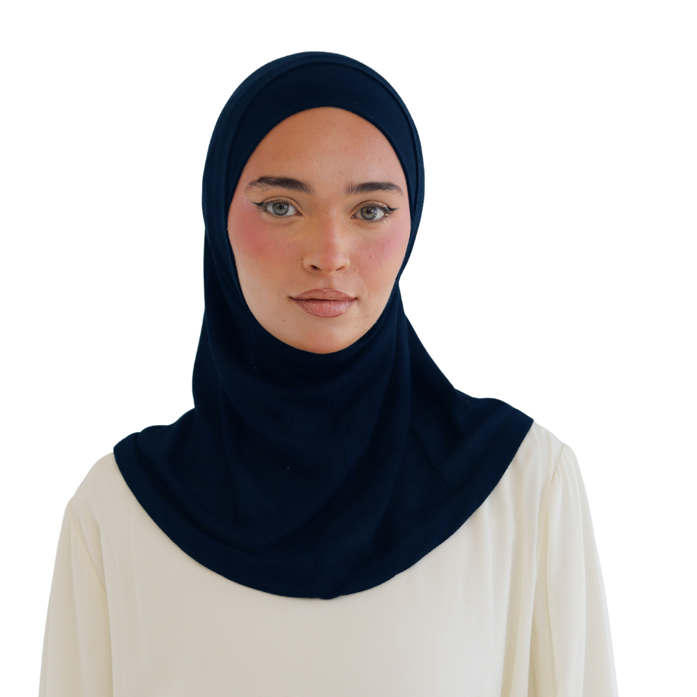 حجاب زودياك قطعتين سوري لون كحلي ALTOBEH - ثبات فائق بدون دبابيس.