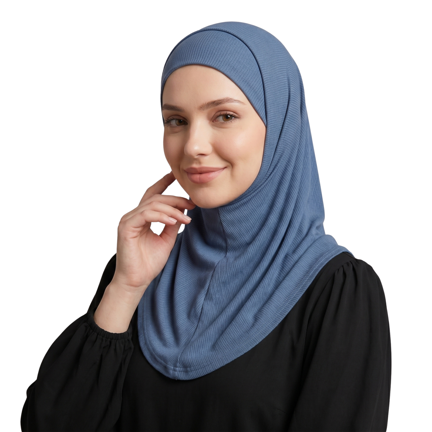 حجاب زودياك قطعتين سوري لون جينز ALTOBEH - ثبات فائق بدون دبابيس.