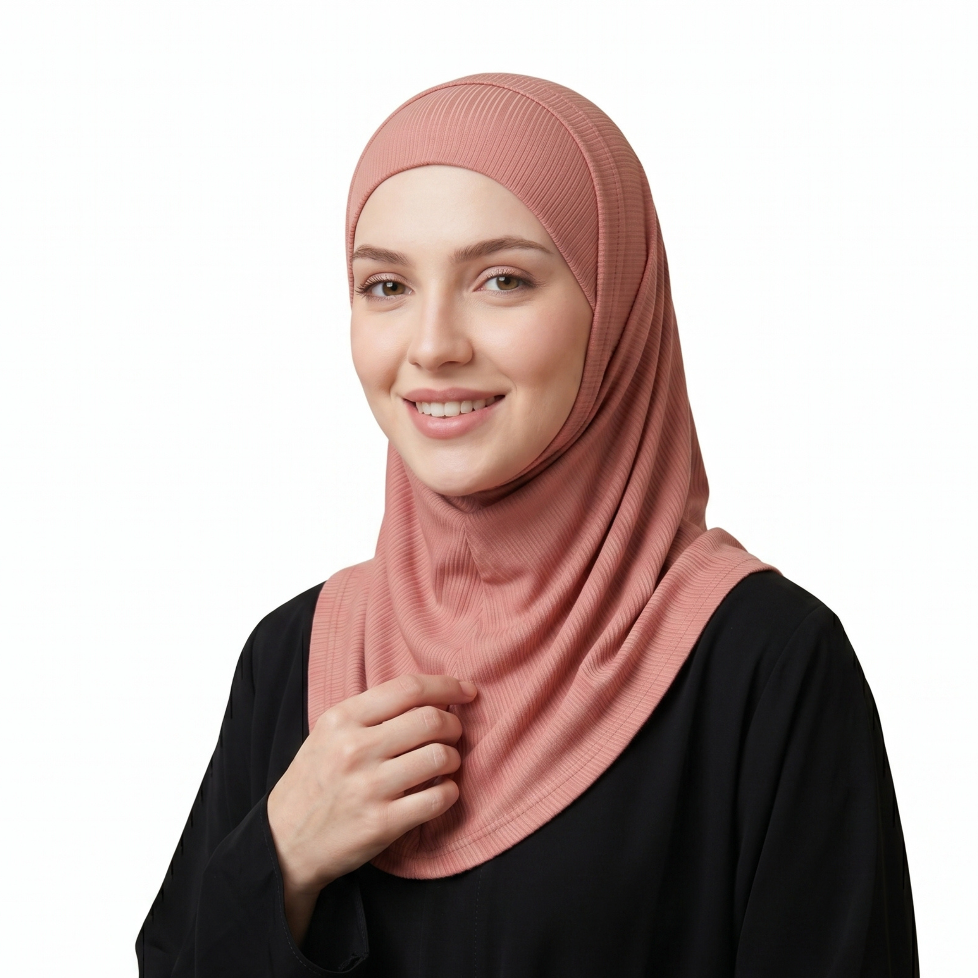 حجاب زودياك قطعتين سوري لون تيرا روز ALTOBEH - ثبات فائق بدون دبابيس.