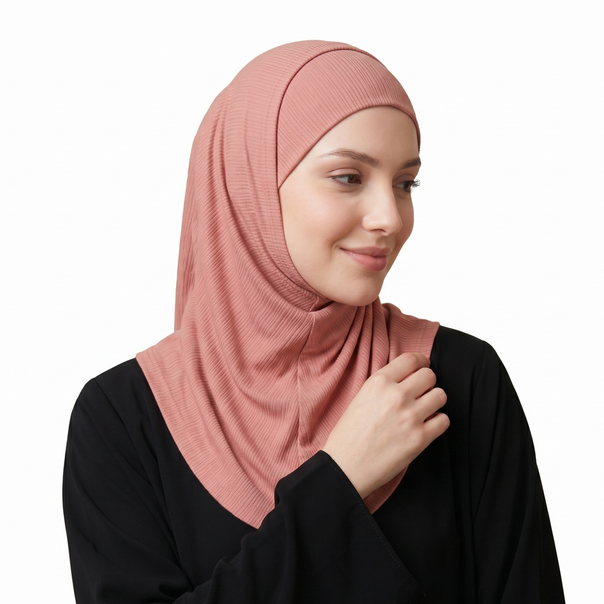 حجاب زودياك قطعتين سوري لون تيرا روز ALTOBEH - ثبات فائق بدون دبابيس.