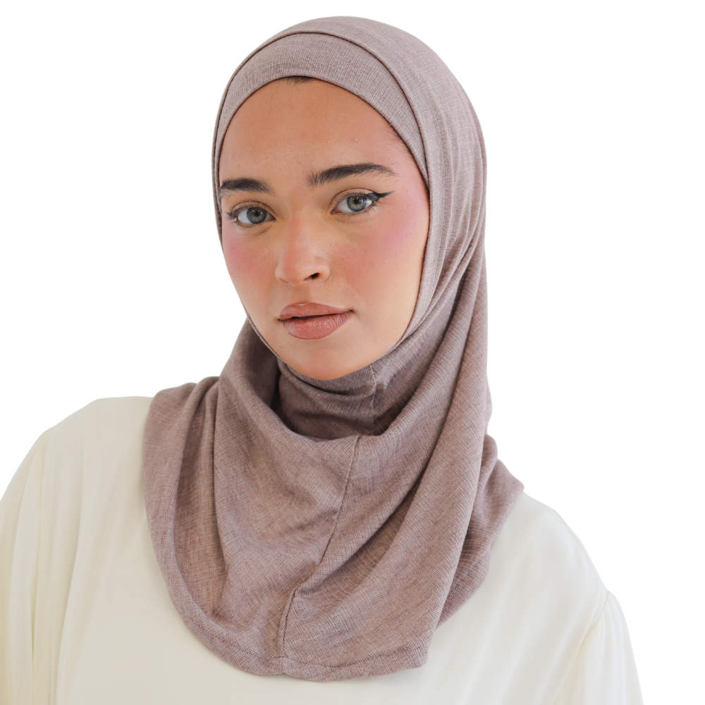 حجاب زودياك قطعتين سوري لون كافيه شانيه ALTOBEH - ثبات فائق بدون دبابيس.