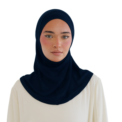 حجاب زودياك قطعتين سوري لون كحلي ALTOBEH - ثبات فائق بدون دبابيس.