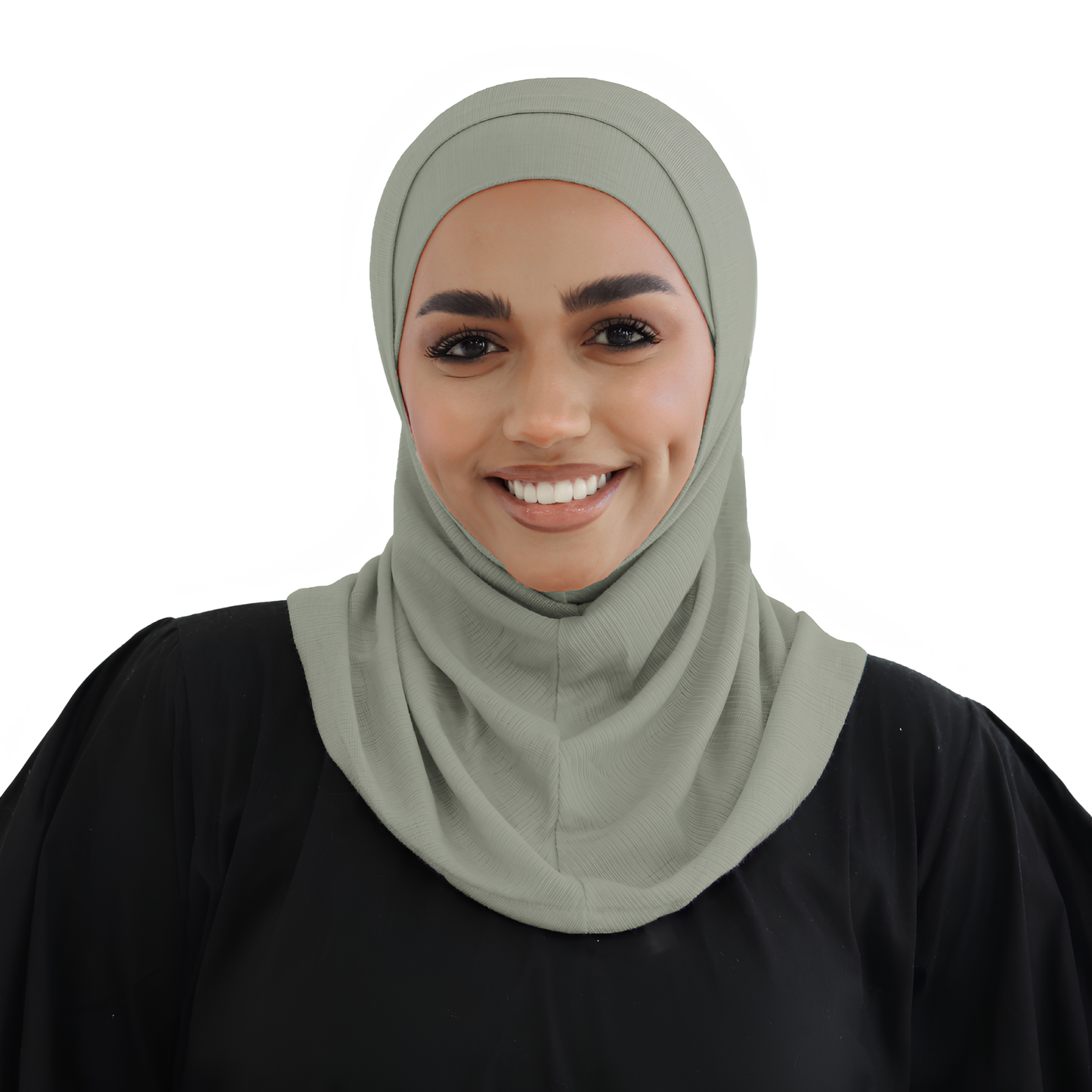 حجاب زودياك قطعتين سوري لون زيتوني ALTOBEH - ثبات فائق بدون دبابيس.