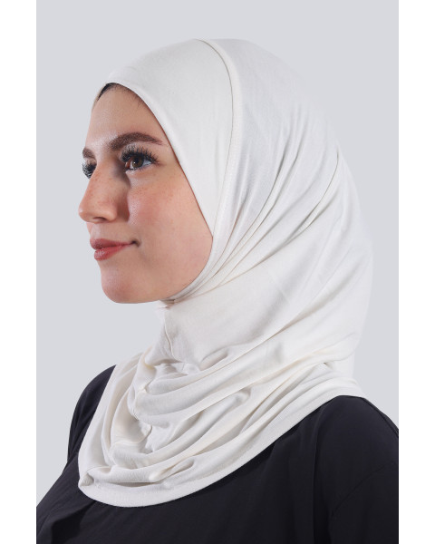 حجاب قطن قطعة واحدة لون أوفوايت