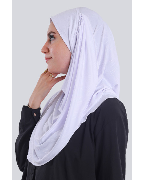 حجاب ليكرا جاكار لف – لون أبيض 