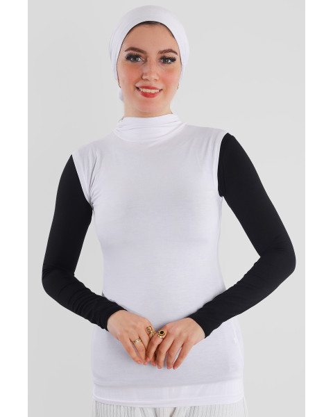 بودي قطن كت هالف كول - لون أبيض 