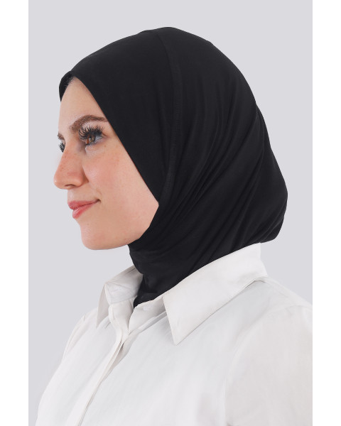 حجاب قطن قطعة واحدة لون أسود