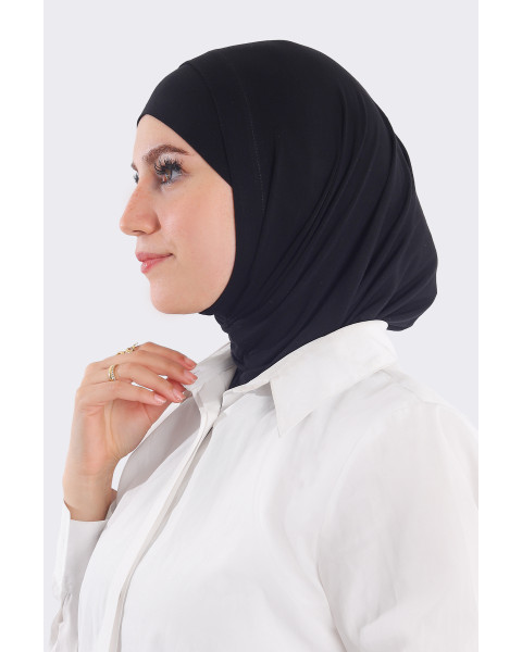 حجاب سوري قطعتين قطن لون أسود