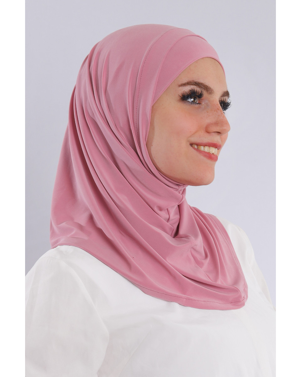 حجاب ليكرا سوري قطعتين لون كشمير غامق