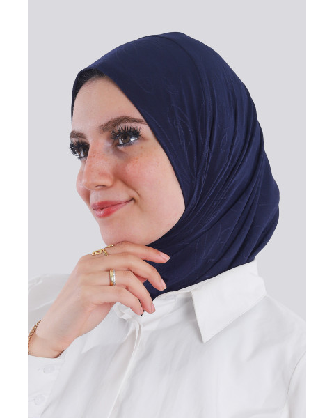 حجاب ليكرا جاكار قطعة واحدة لون كحلي 