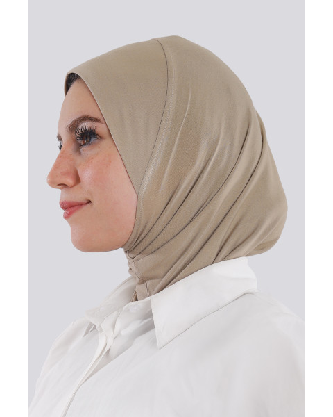 حجاب قطن قطعة واحدة لون بيج غامق
