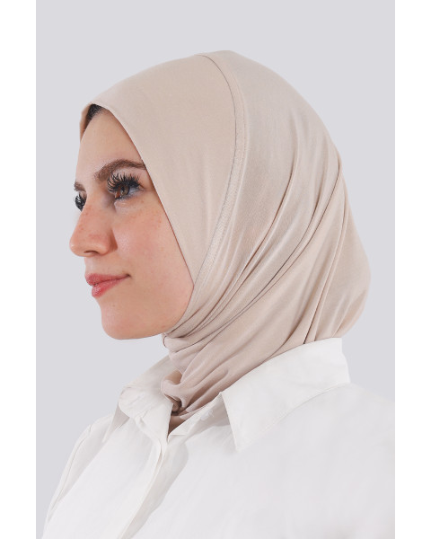 حجاب قطن قطعة واحدة لون بيج فاتح