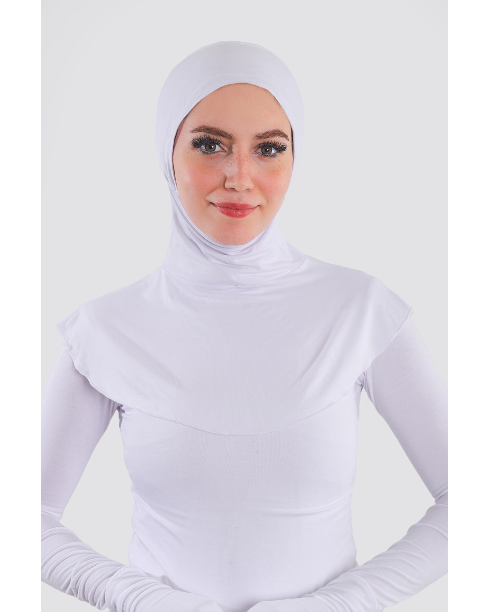 بونية رقبة تول لون أبيض