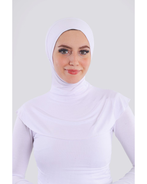 بونية رقبة قطن لون أبيض  
