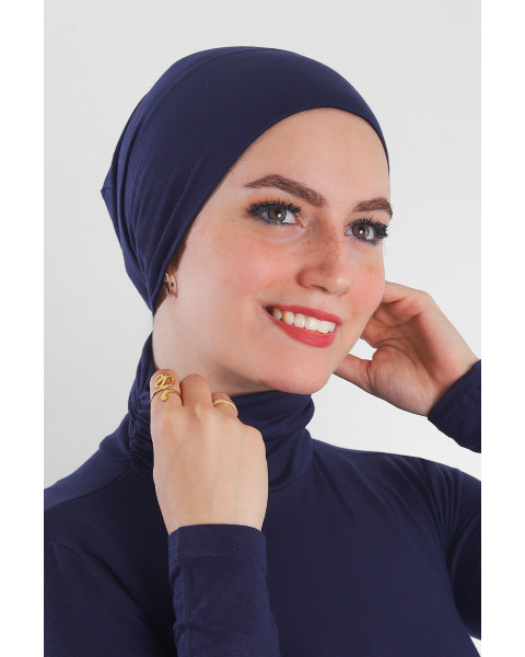 بندانة قطن سوري مقفولة لون كحلي  