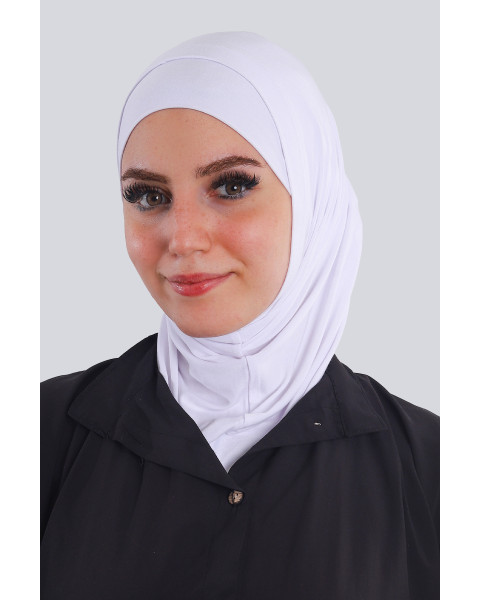 حجاب سوري قطعتين قطن لون أبيض