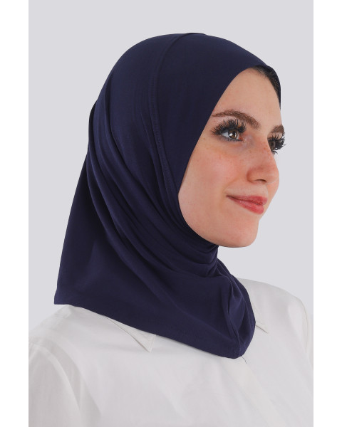 حجاب قطعة واحدة صغير قطن لون كحلي 