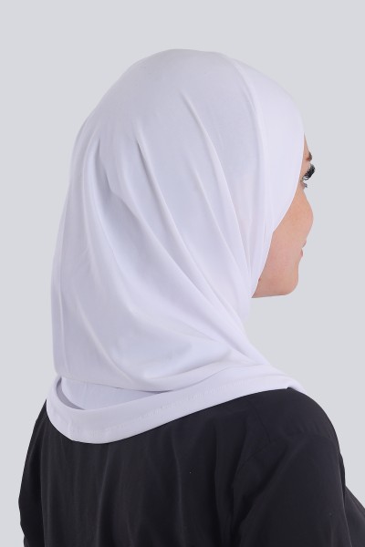 حجاب ليكرا قطعة واحدة لون أبيض