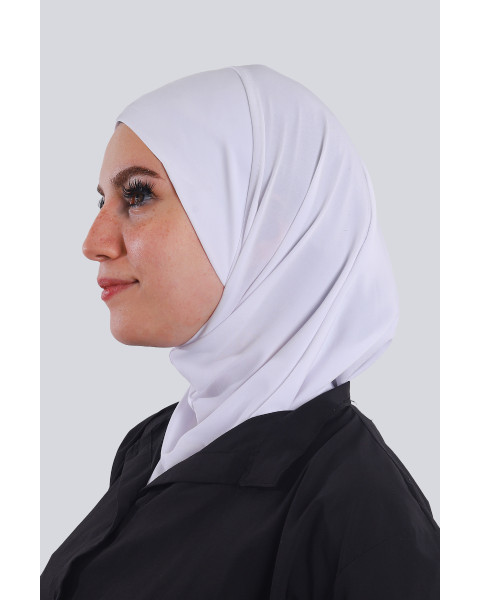 حجاب ليكرا قطعة واحدة لون أبيض