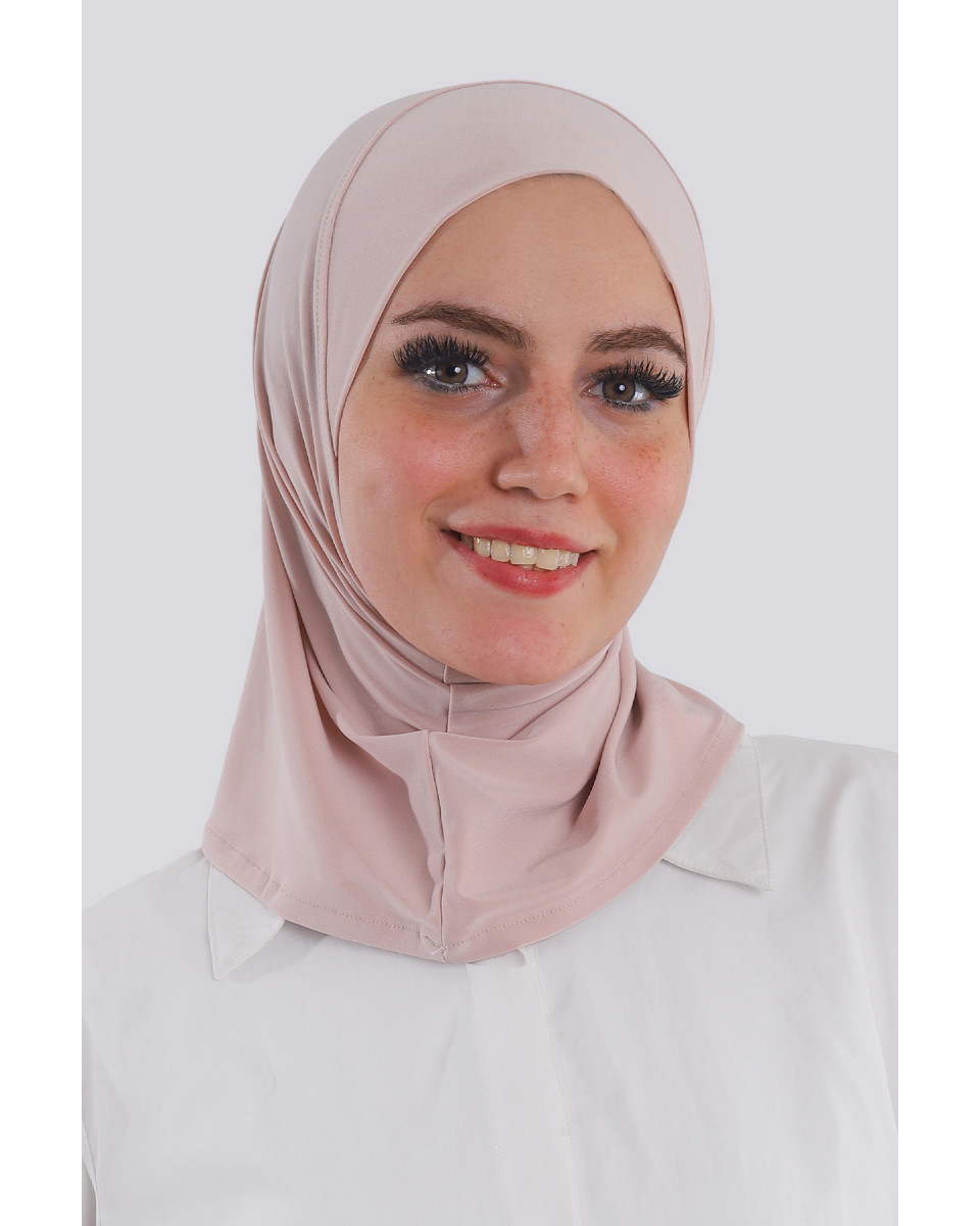 حجاب ليكرا قطعة واحدة صغير لون بيج فاتح
