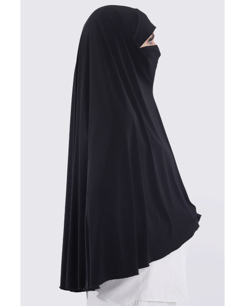 حجاب نقاب ليكرا مع جزء سفلي متحرك (XXL) لون أبيض
