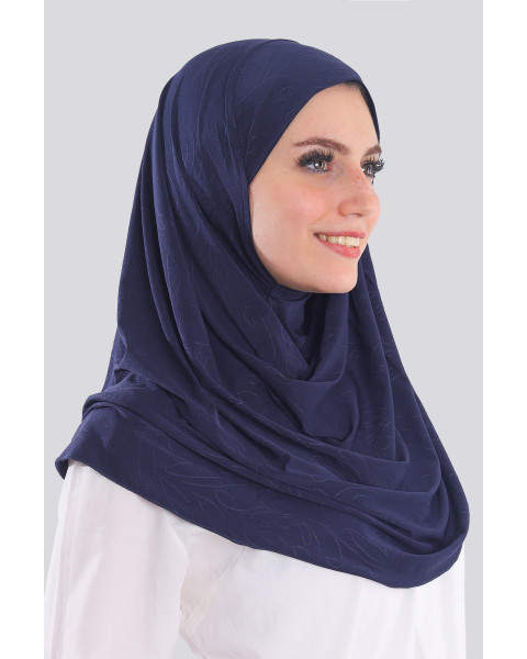 حجاب ليكرا جكار لف لون كحلي