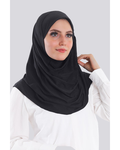 حجاب ليكرا جكار لف لون أسود
