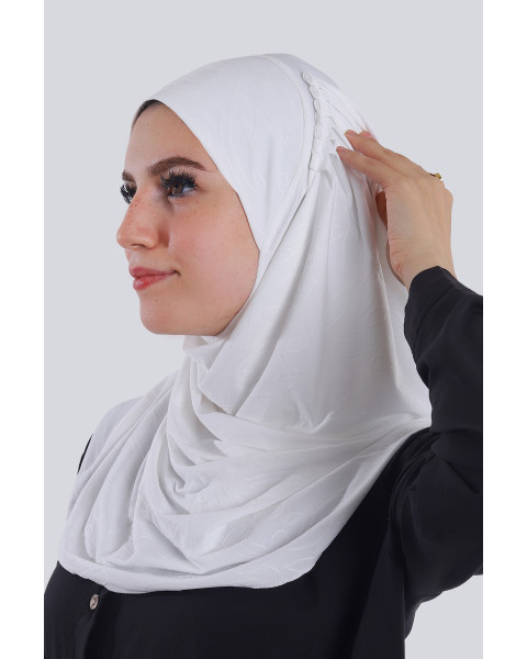 حجاب ليكرا جكار لف لون أوفوايت