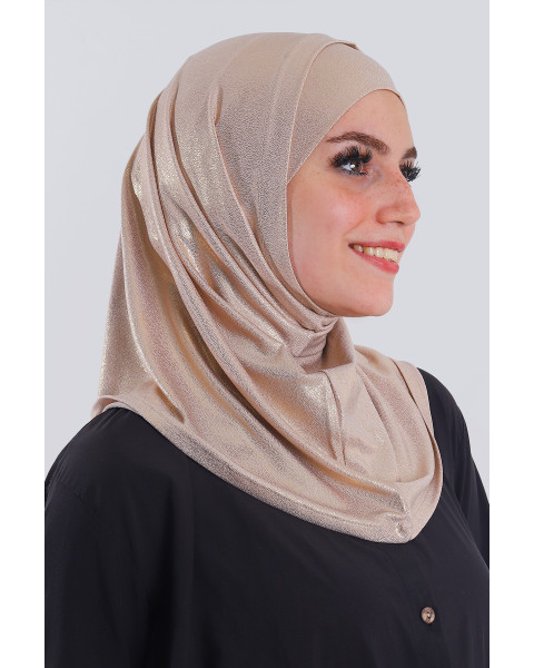 حجاب ليكرا قطعتين جليتر بيج بلمعة ذهبي 
